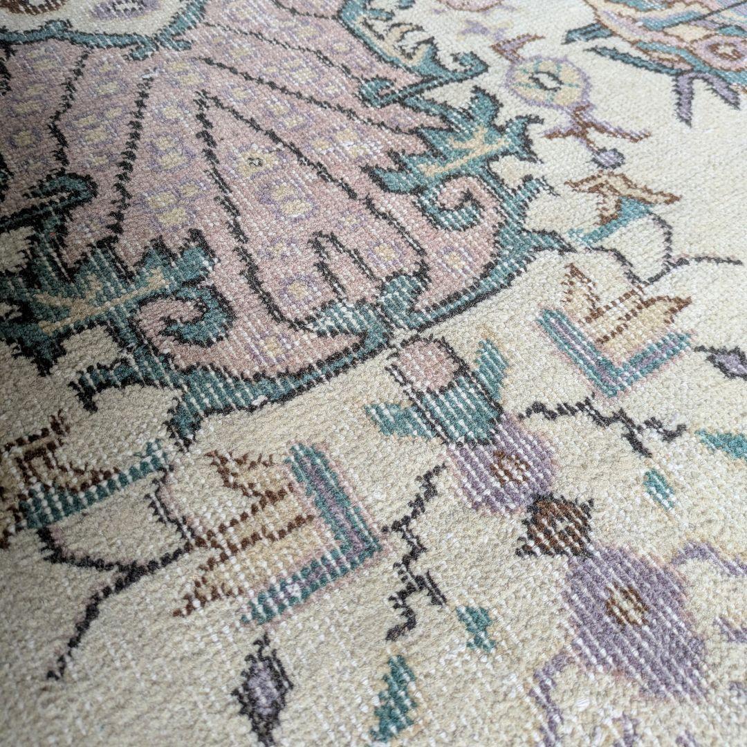 117×201 メダリオンコスモスピンク　トルコヴィンテージラグ