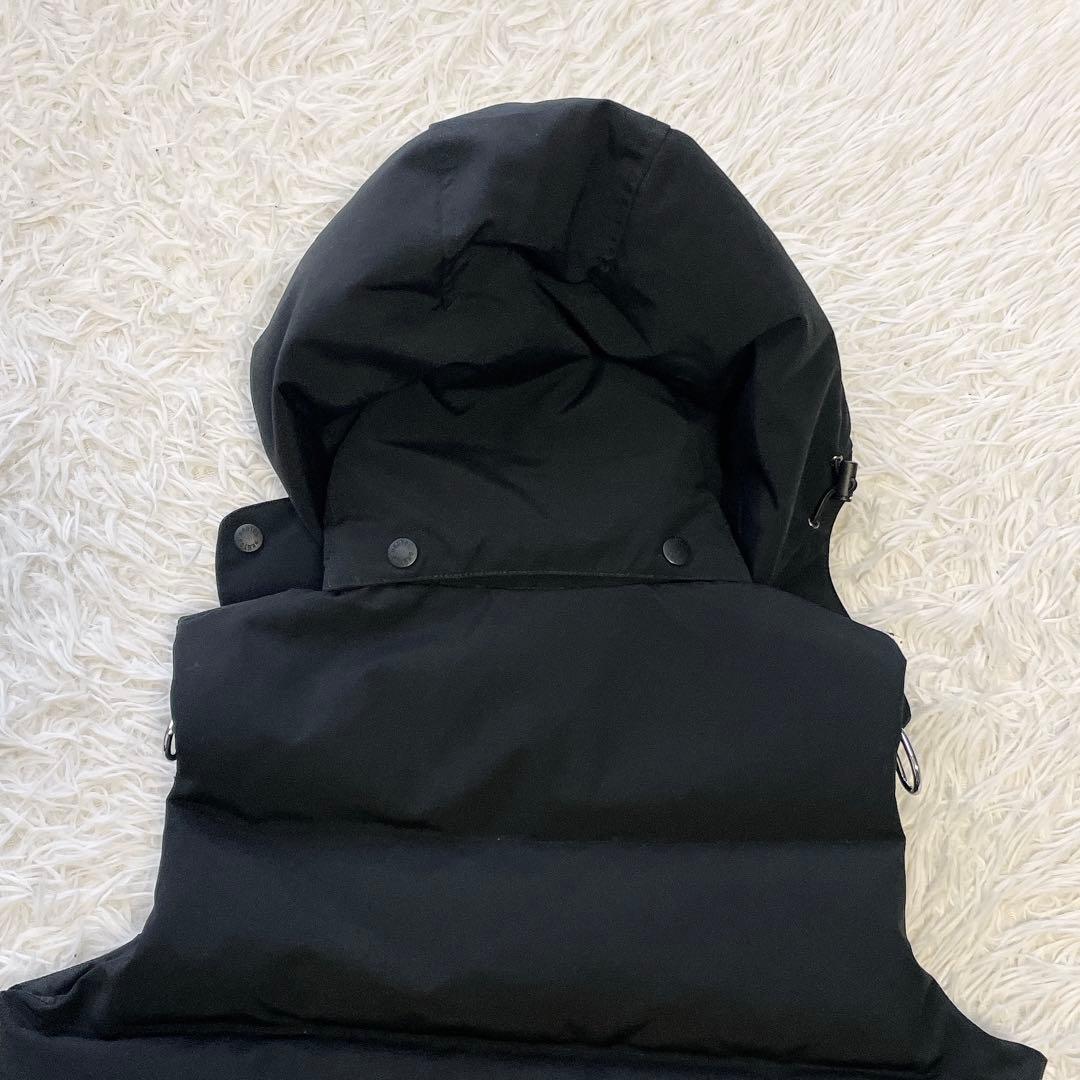 DANTON ダントン ダウンベスト フード ダブルジップ ブラック 36