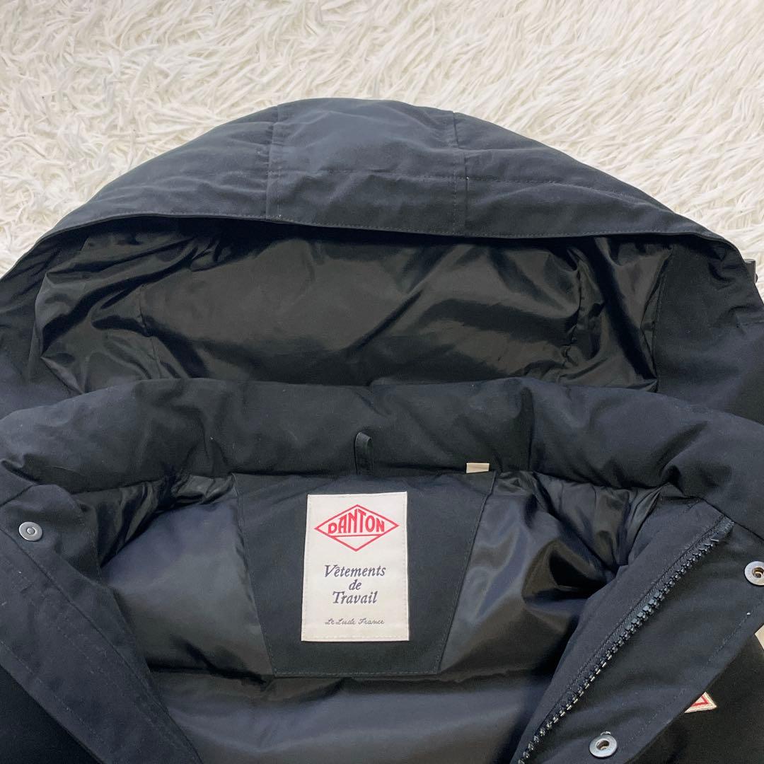 DANTON ダントン ダウンベスト フード ダブルジップ ブラック 36