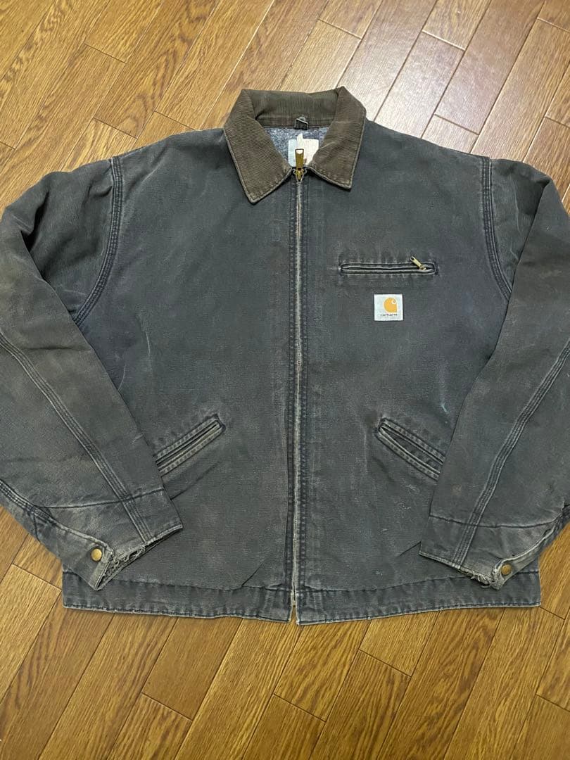 80s Carhartt デトロイト ブラック 50 XL TALL 鬼フェード