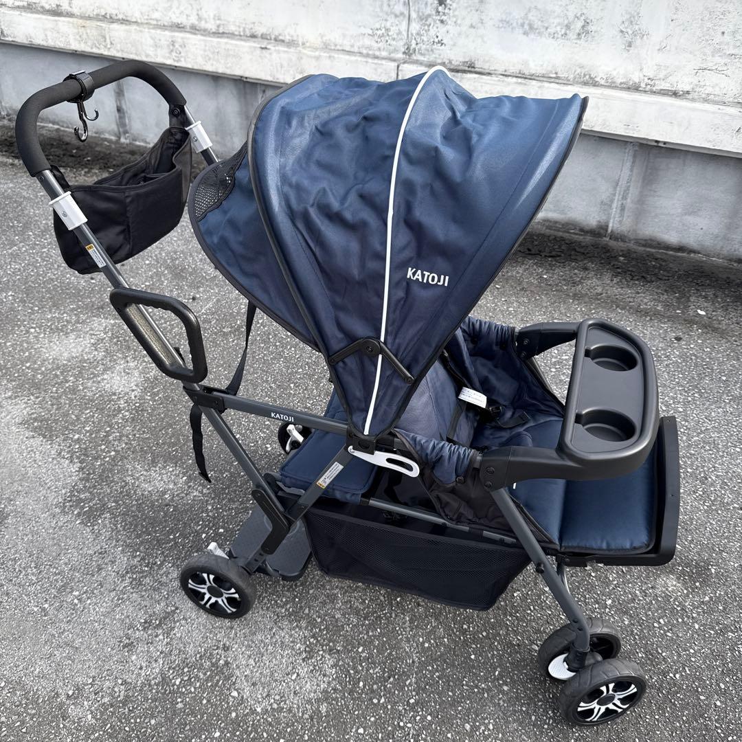 【KATOJI】２人乗りベビーカー リアシート付き　ベビーカー2人でゴー