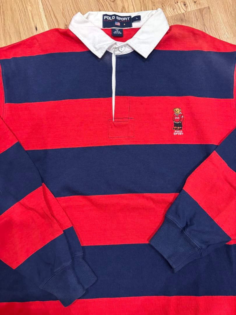 ポロスポーツ　ポロベア　POLO SPORT ラガーシャツ Lサイズ　ビンテージ