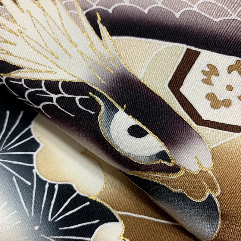 601ab35□七五三 三歳 男児 着物&被布＆長襦袢 五つ紋 鷹 松□