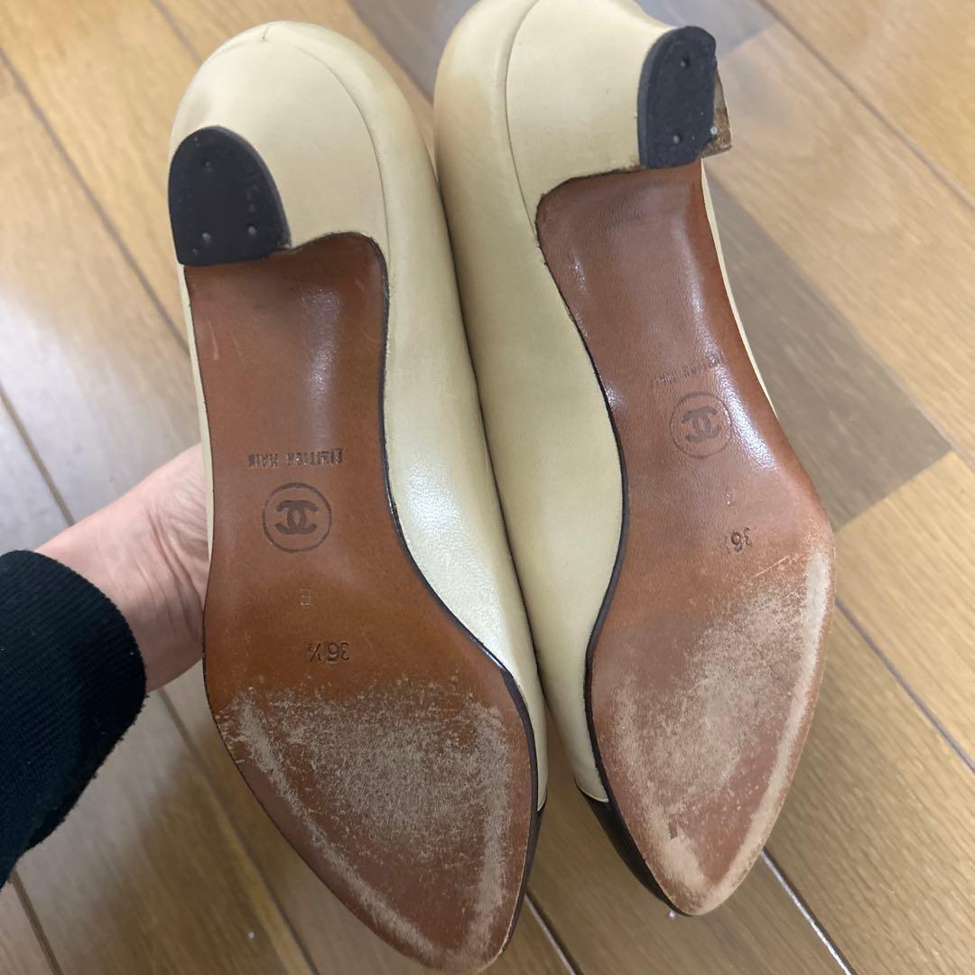 美品　CHANEL シャネル　ヴィンテージバイカラーパンプス