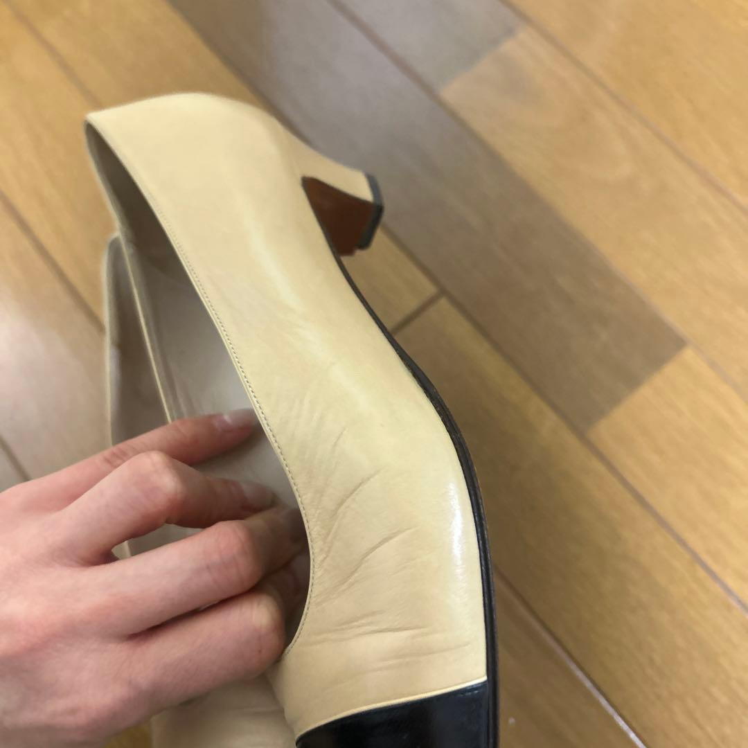 美品　CHANEL シャネル　ヴィンテージバイカラーパンプス