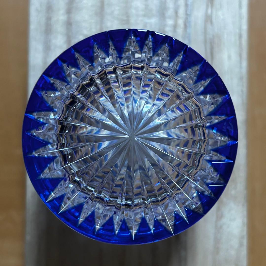 希少 美品 江戸切子 黒川昭男 棗 小物入れ ボンボニエール 一口 冷酒 グラス