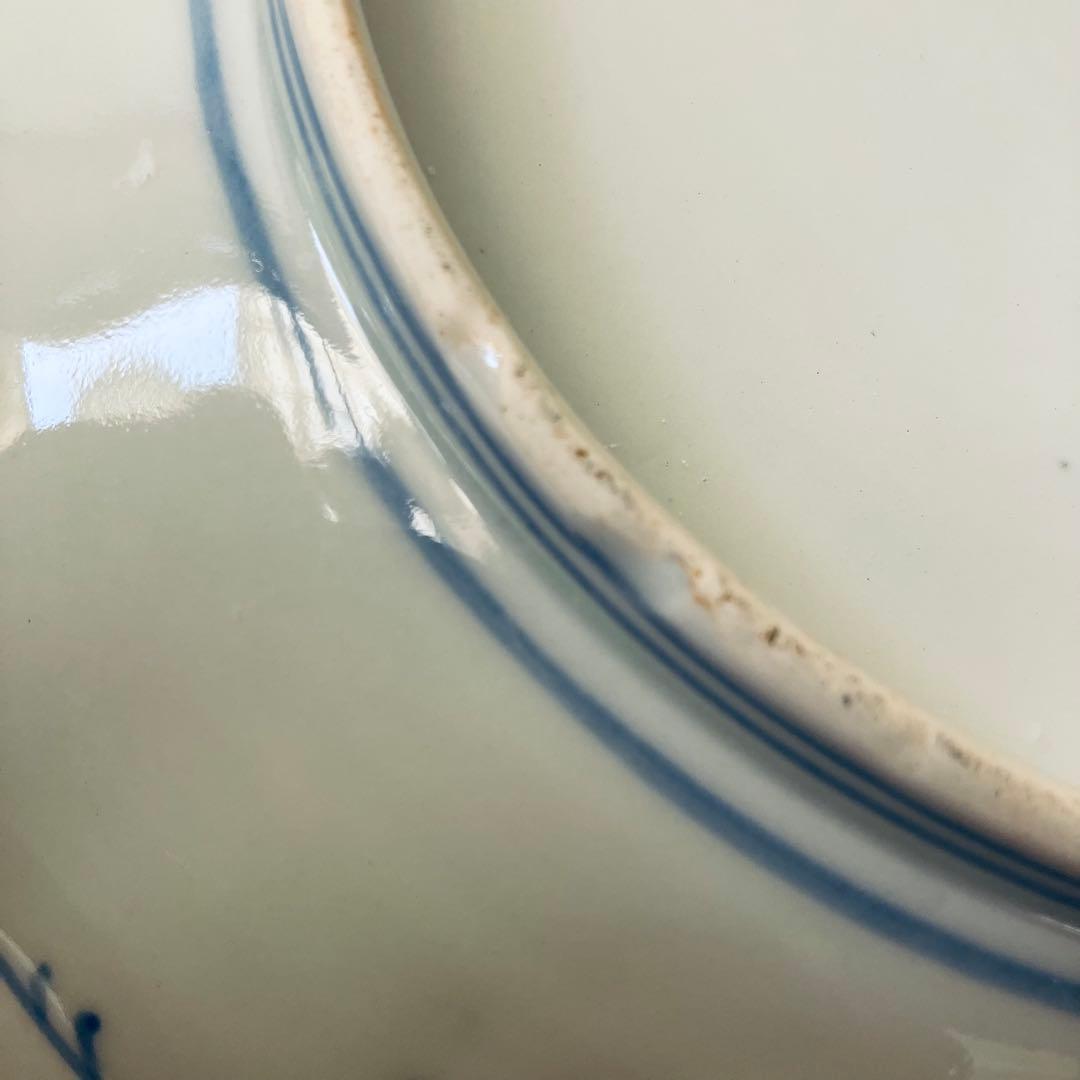 オールド香蘭社　色絵鮑型草花鳳凰図皿　明治　手書き　① アンティーク　古伊万里