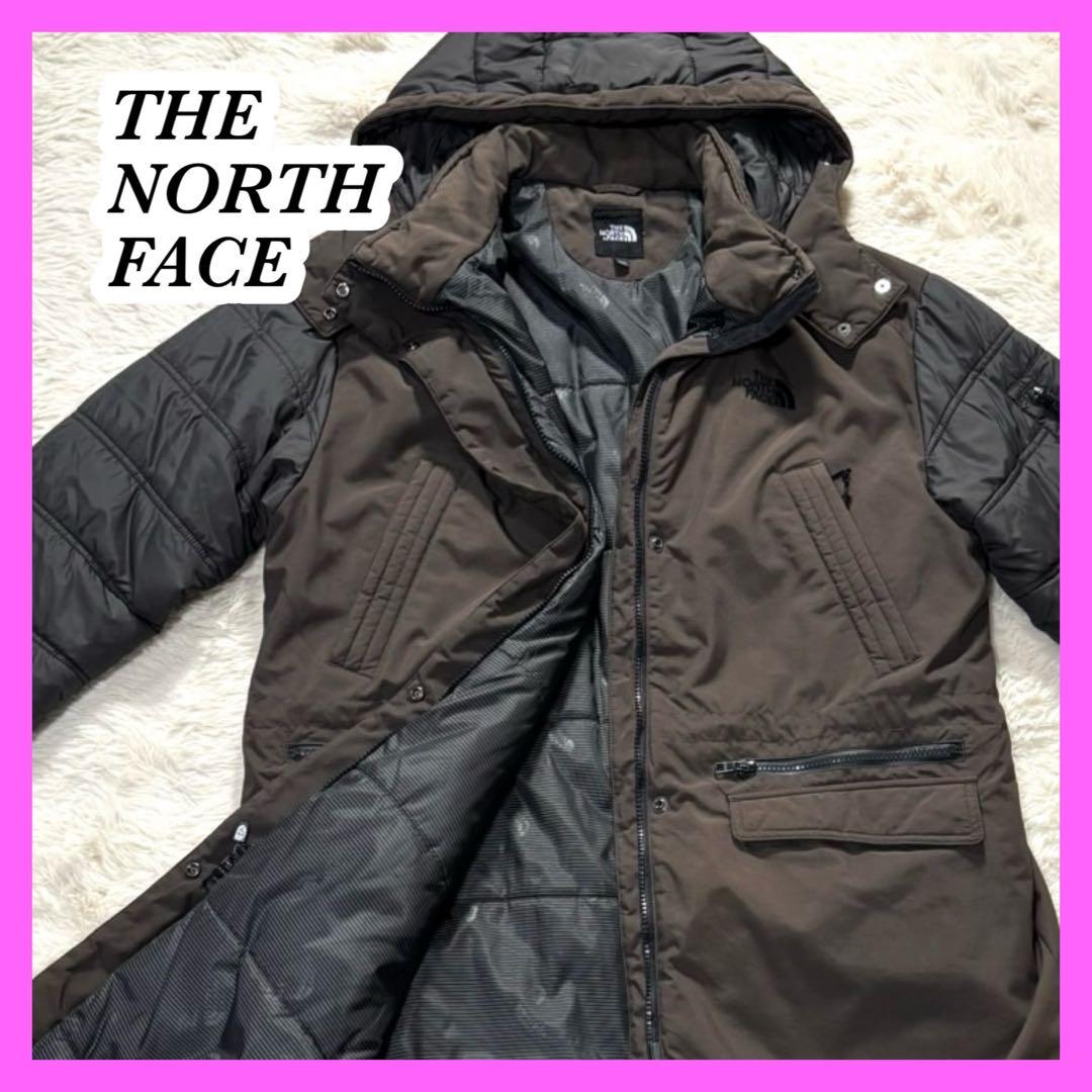 【THE NORTH FACE】異素材切り替え中綿ロングジャケット　大きいサイズ