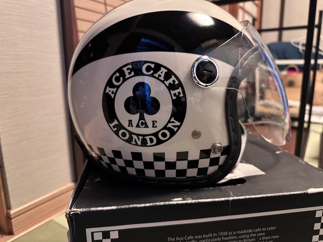 ACE CAFE ジェットヘルメット ブラック/ホワイト
