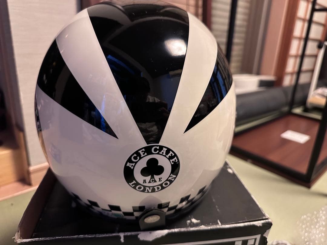 ACE CAFE ジェットヘルメット ブラック/ホワイト