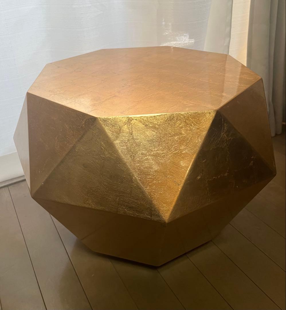 【Francfranc】 フランフラン ダイヤモンドテーブル ゴールド Mサイズ