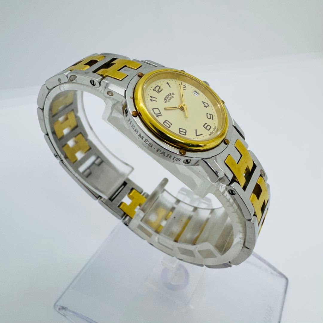 ✨HERMES✨エルメス✨コンビ✨ゴールド文字盤✨クリッパー✨腕時計✨