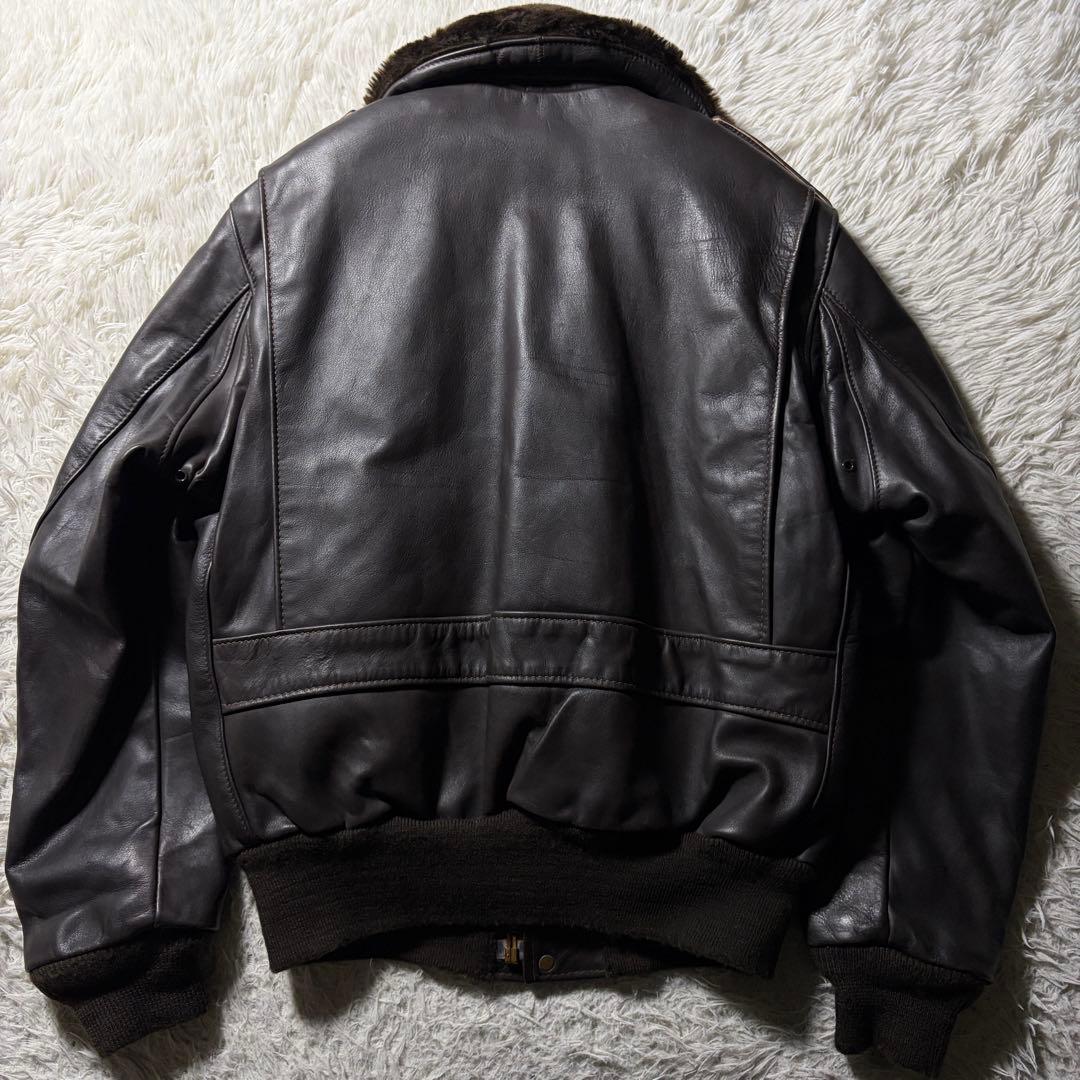 【米国製】schott フライトジャケット　 G-1 本革　　焦茶　襟ボア　40