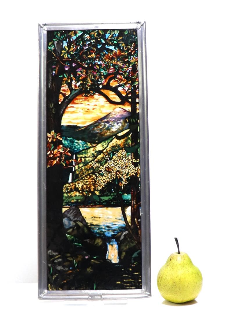 ティファニー ヴィンテージ ステンドグラス 縦長大型 コーニングガラス美術館 秋