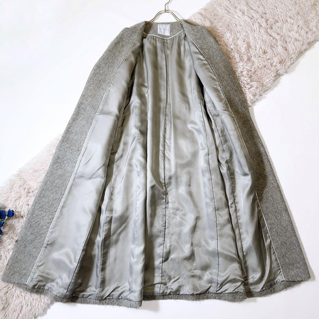 極美品ꕥエストネーション アルパカシャギーAラインロングコート 日本製 38