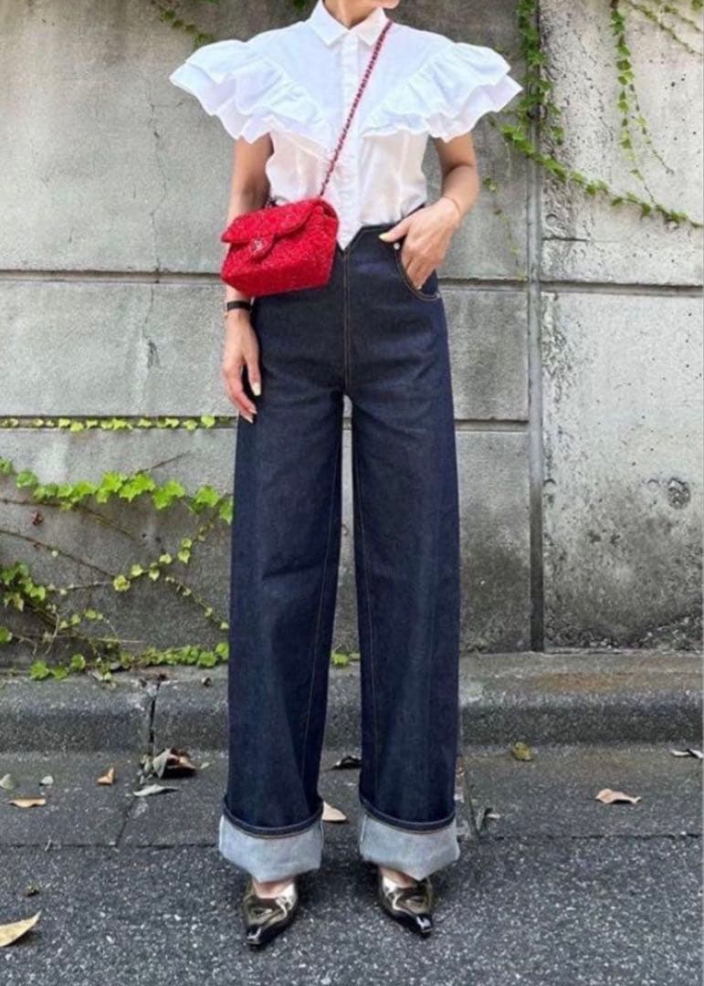 【美品】 cygne シーニュ Laurent デニム インディゴ サイズ1