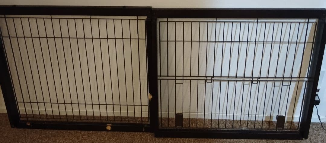 【室内のみ利用】<解体洗浄済>リッチェル 木製ペットサークル／ダークブラウン