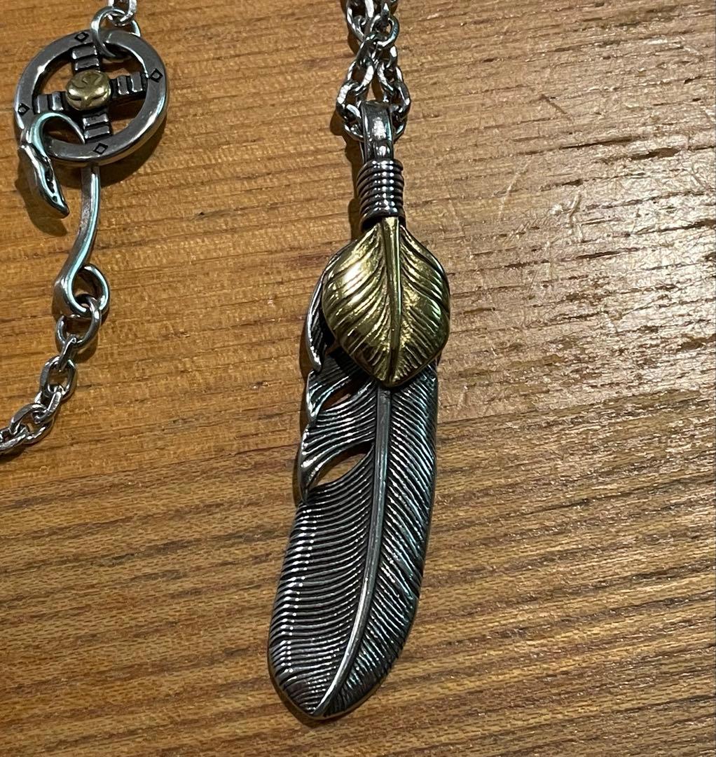 GORO'S フェザーネックレス シルバー ゴールド 箱付き