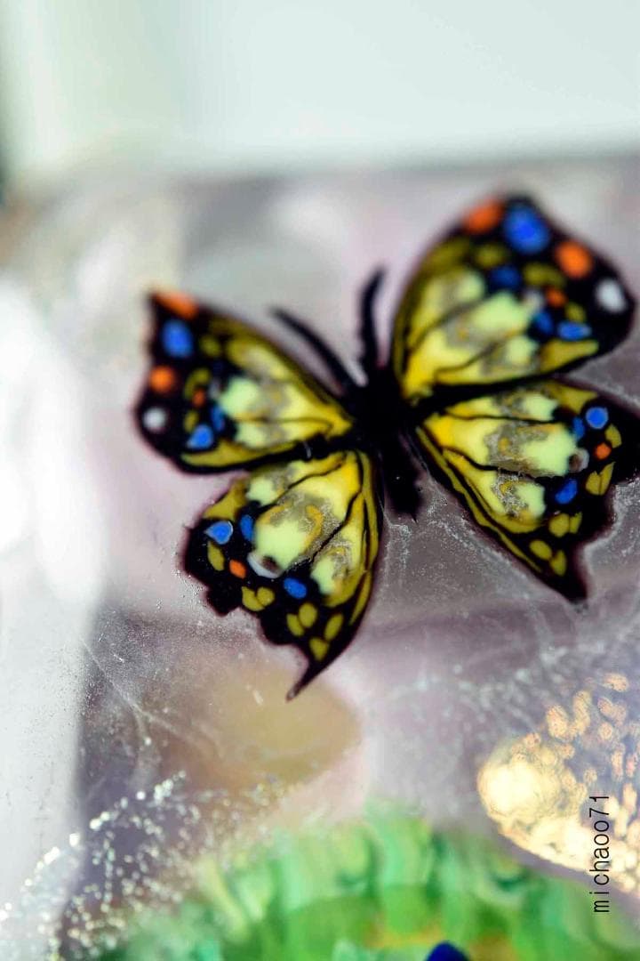 蝶　とんぼ玉 トンボ玉 蜻蛉玉 ペンダントトップ ガラス細工