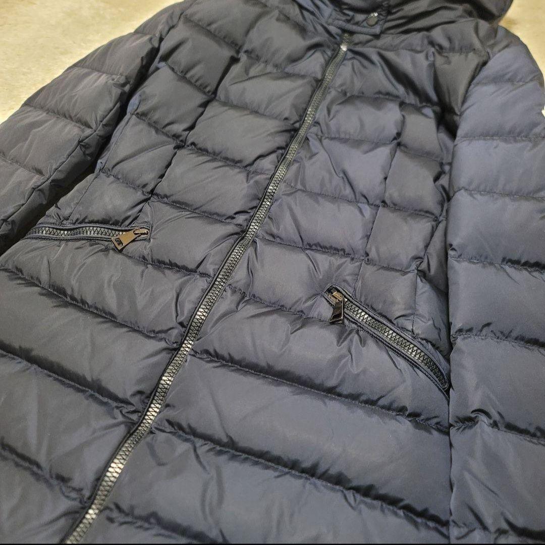 美品✨モンクレール ダウンコート フラメッテ ネイビー 2way ロゴワッペン