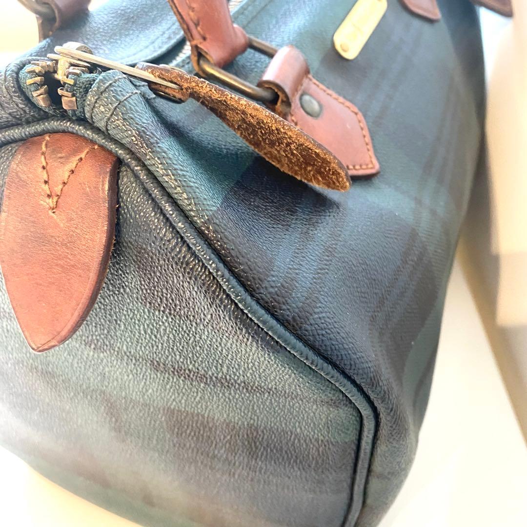 POLO RALPH LAUREN チェック柄 ボストンバッグ 定番　レザー