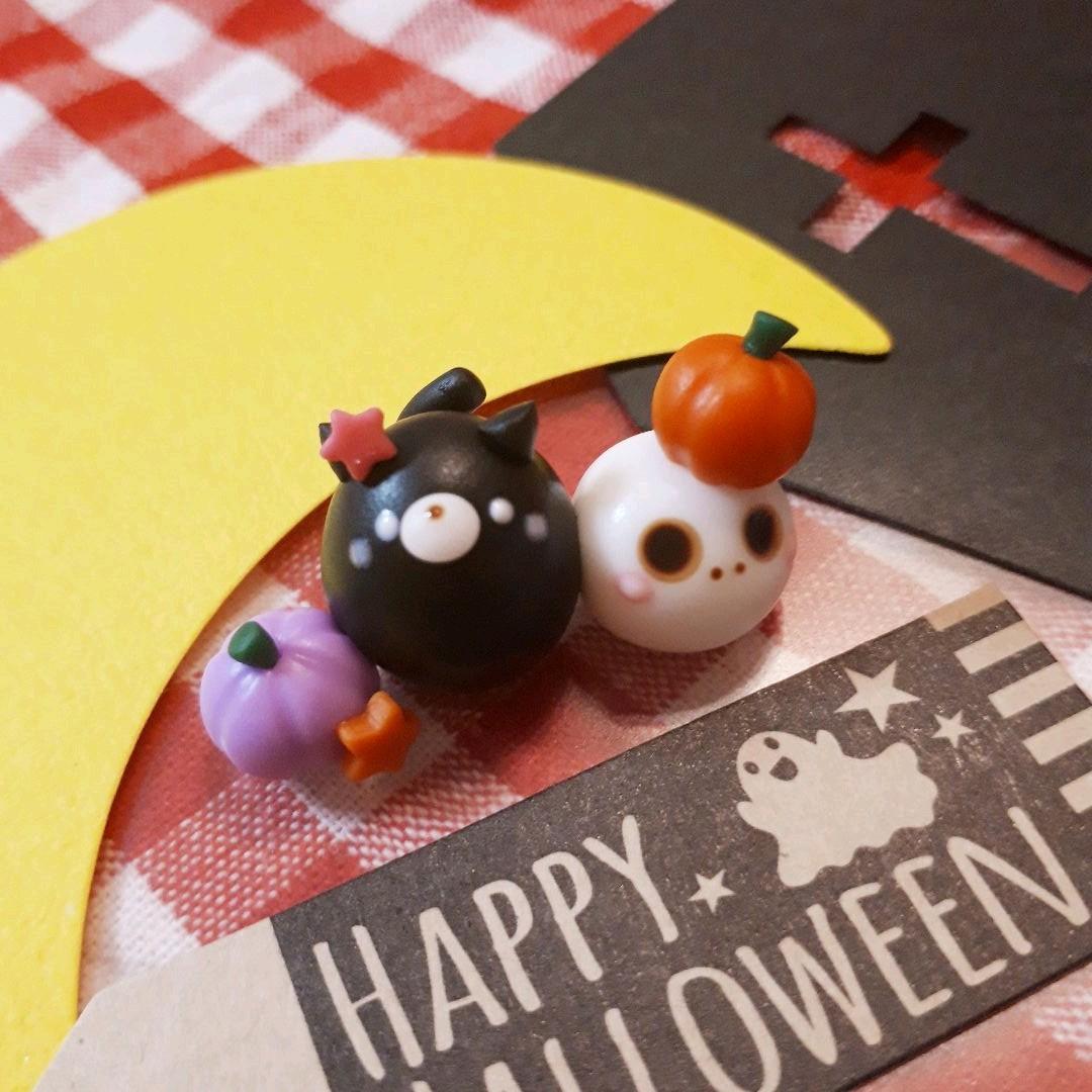 仲良し黒猫とドクロ☆ハロウィン