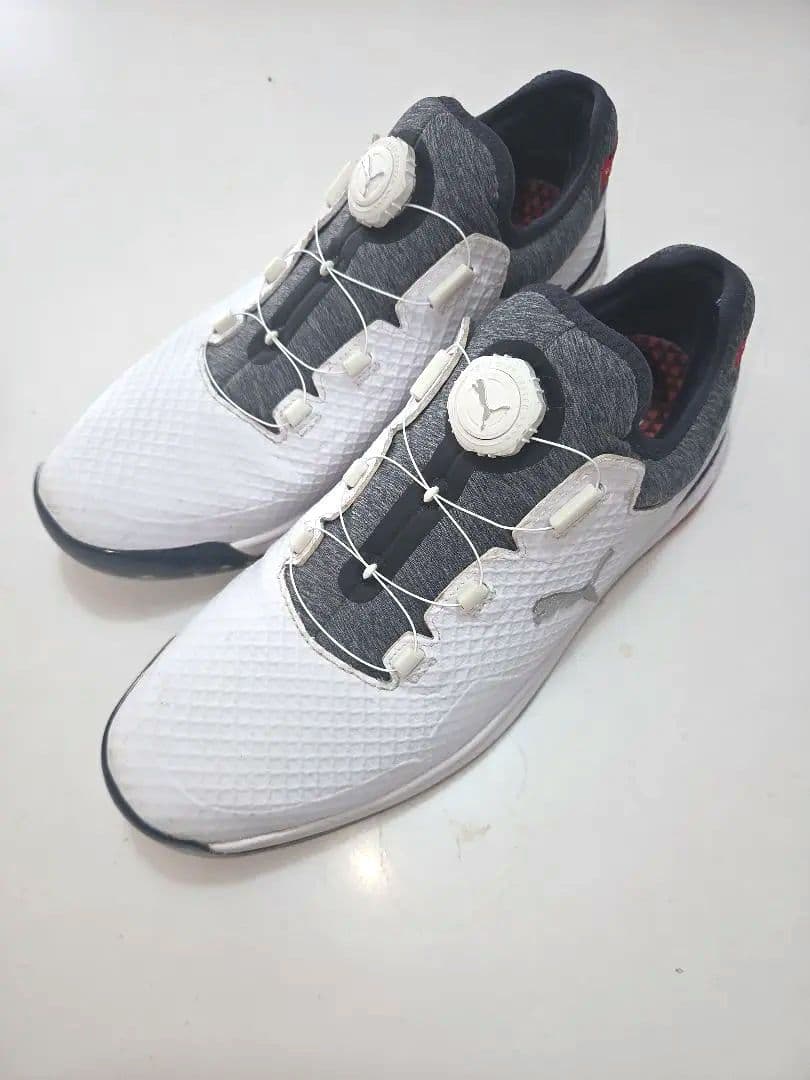 PUMA ゴルフシューズ ホワイト/グレー　BOA