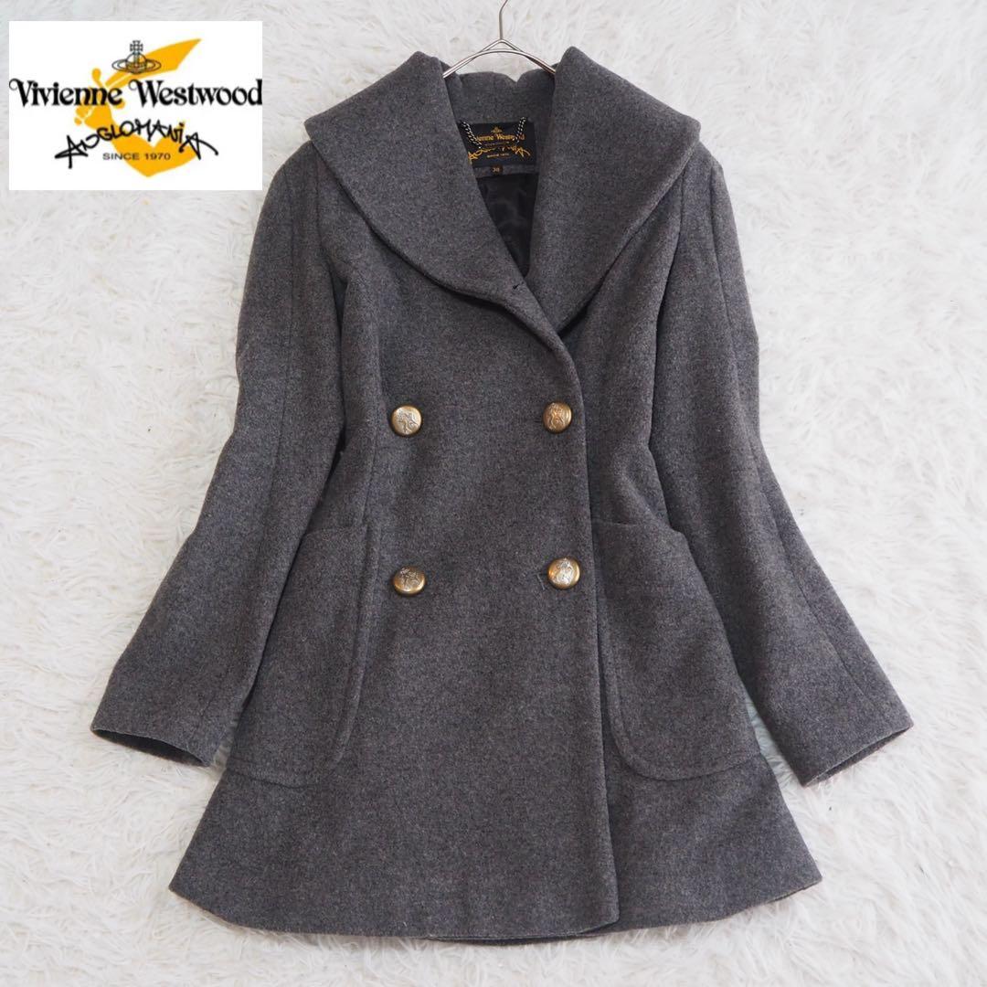 美品 ヴィヴィアンウエストウッド アングロマニア ショールカラーコート ベルト