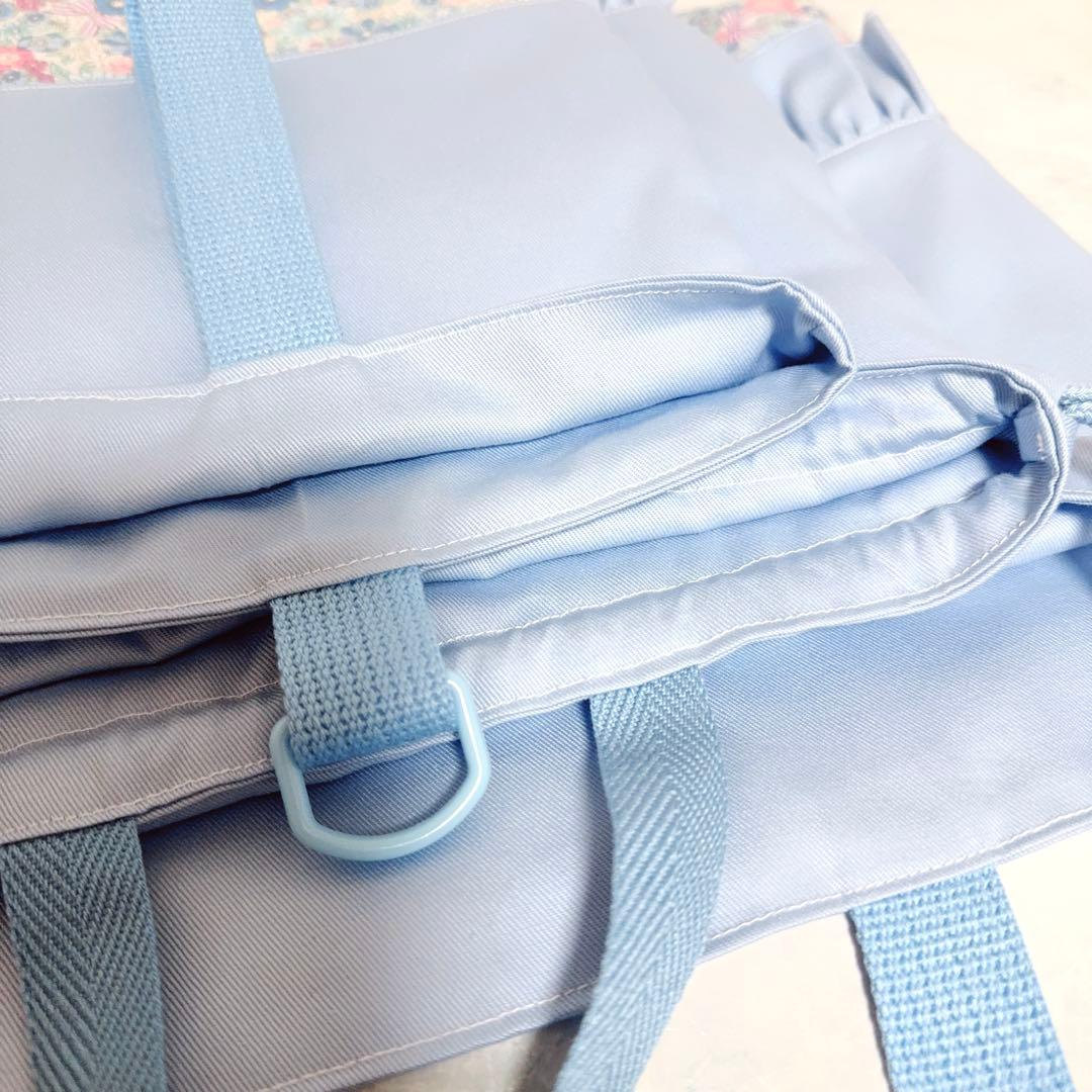 【完成品】 水色 入園　入学　セット　レッスンバッグ　3点　女の子　リボン