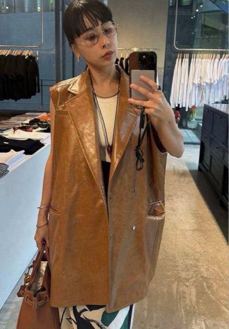 完売品　ameri CRASH FAKE LEATHER N/S JA