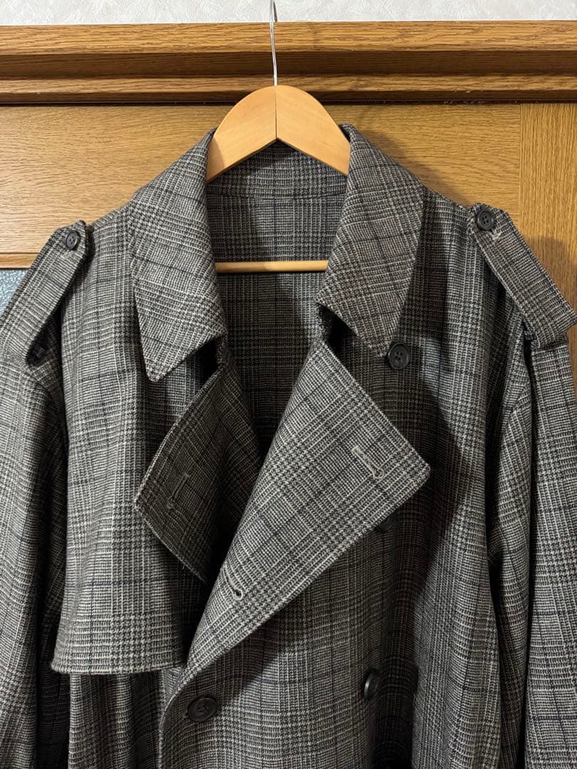 ジャケット・アウター stein OVERSIZED TRENCH COAT \"GLEN CHECK\"