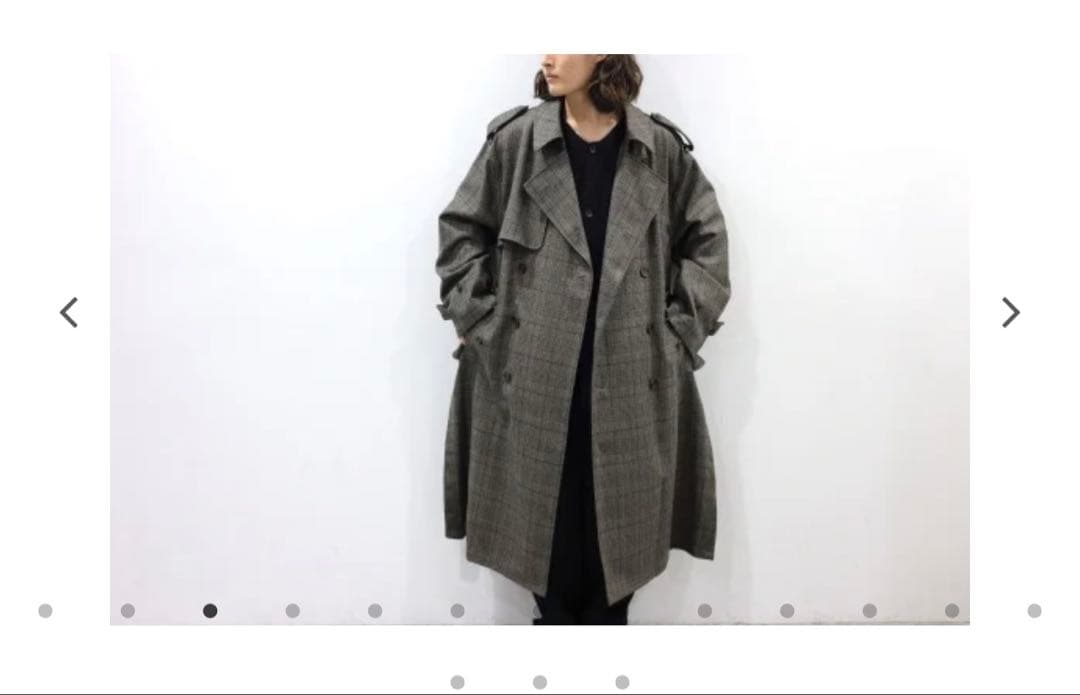 ジャケット・アウター stein OVERSIZED TRENCH COAT \"GLEN CHECK\"