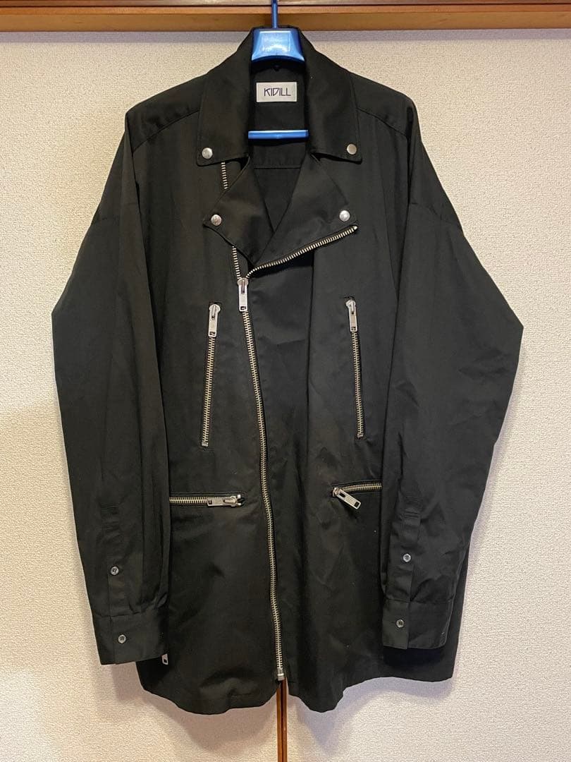 kidillキディル バックプリントオーバーサイズライダースコート