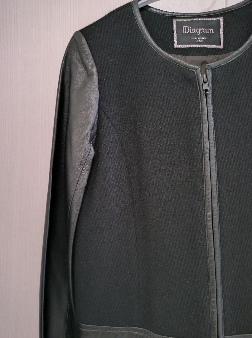 ライダース ラムファー 異素材MIXコート ラムレザー ファー付きジャケット