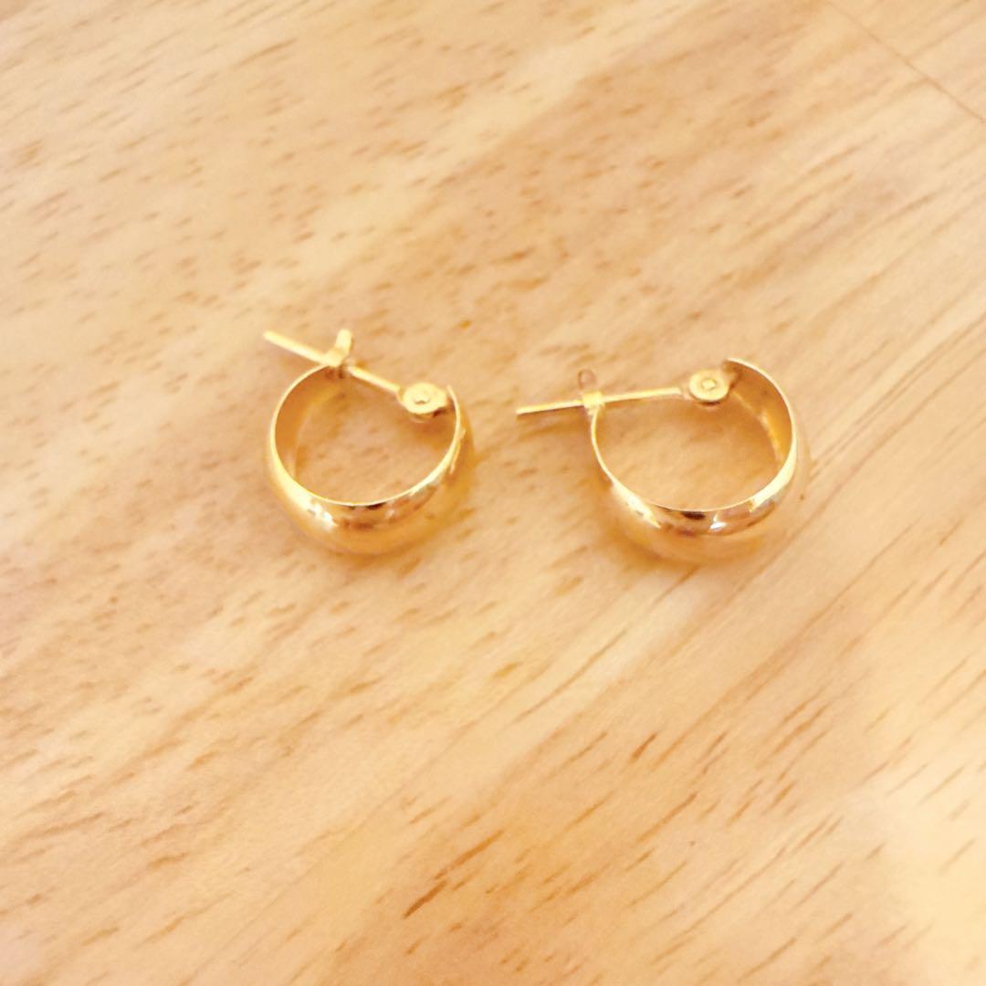 18K ゴールド フープピアス