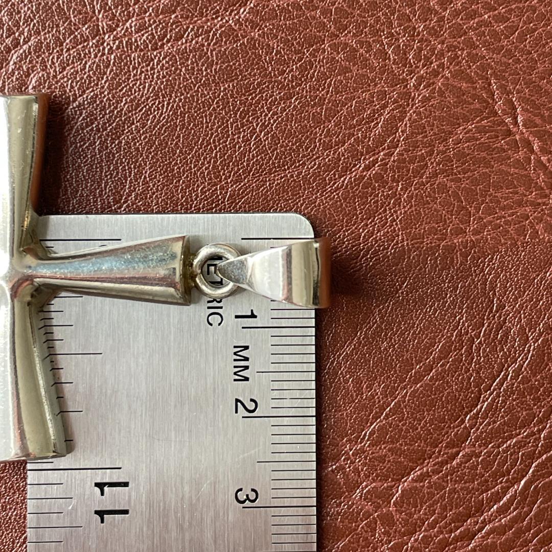 ビンテージ シルバー925 クロスネックレス メキシコ刻印 ペンダント重厚 希少