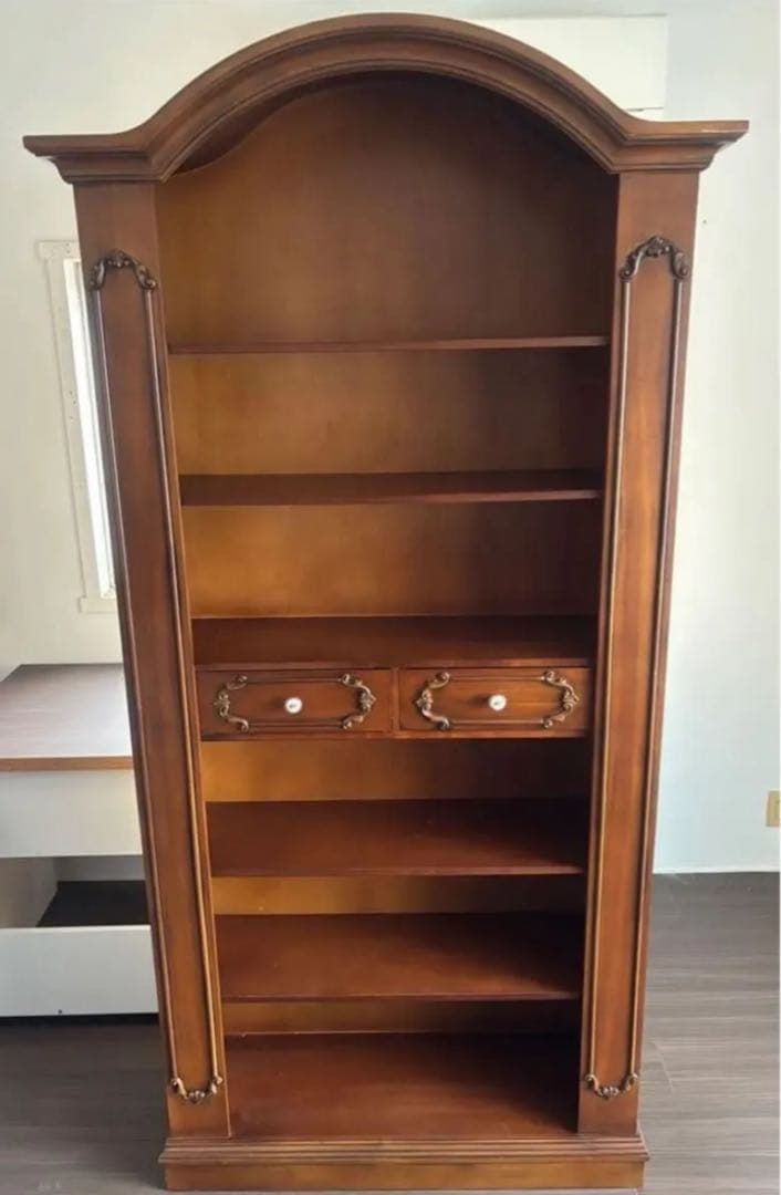 イタリア 完成品 木製 本棚 アンティーク調シェルフ