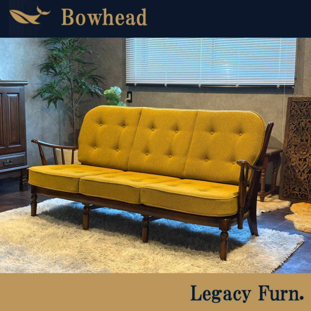 希少　尾州生地　リメイク　カリモク　3人用ソファ　クラシック　コロニアル　SRZ