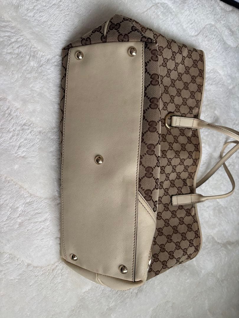 n*u様 GUCCI トートバッグ ベージュ キャンバス