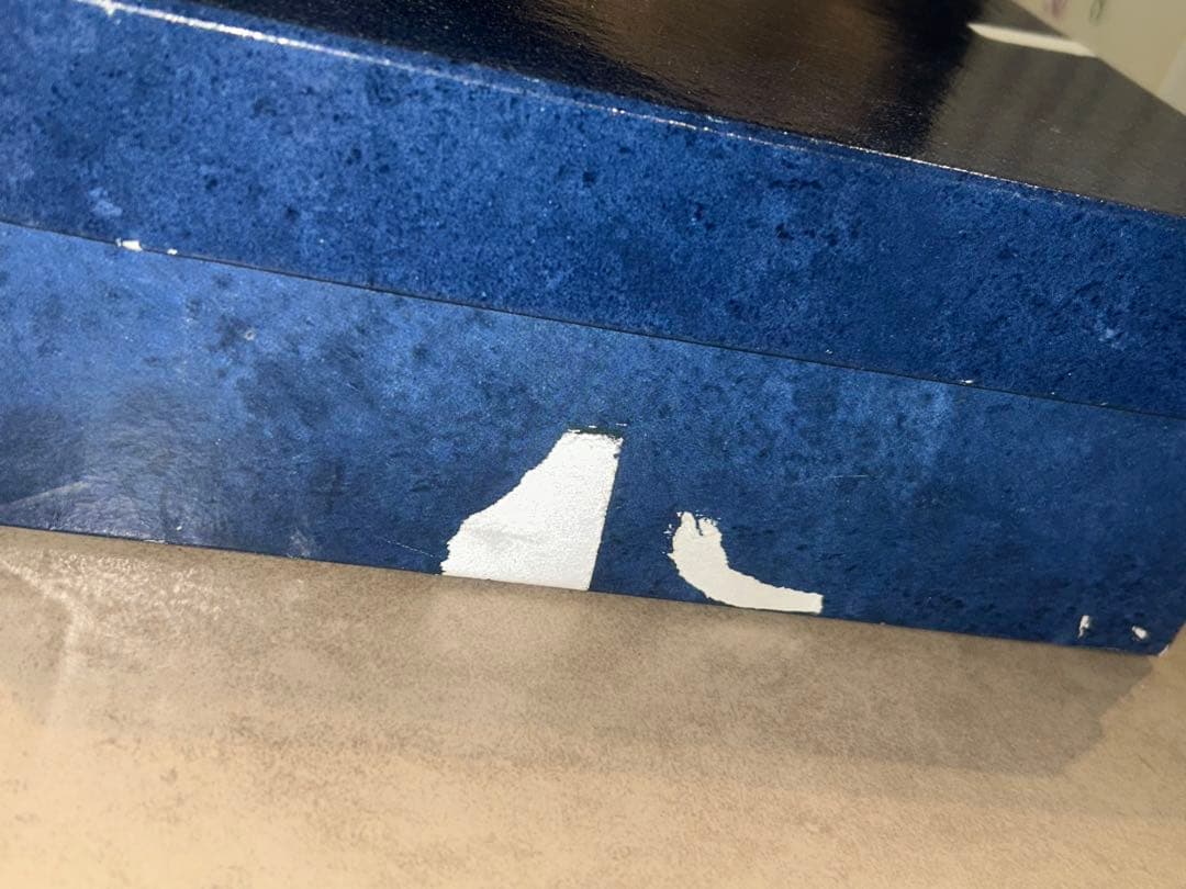   青い花柄 2枚セット 箱テープ剥がれ跡アリ