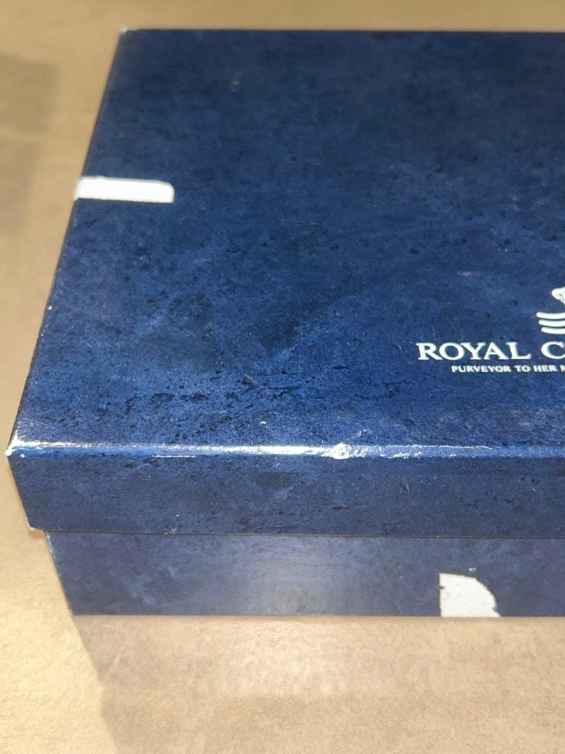   青い花柄 2枚セット 箱テープ剥がれ跡アリ