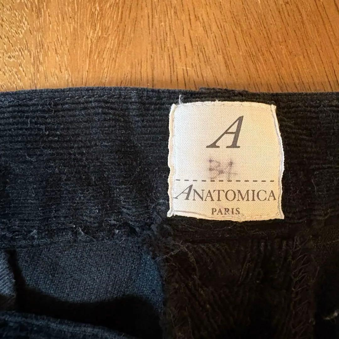 ANATOMICA ブラック コーデュロイ パンツ　サイズ34