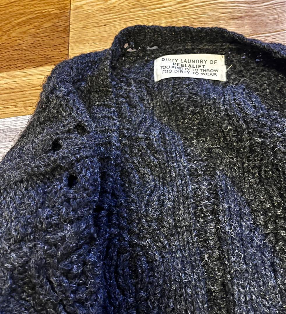 ピール＆リフト　アランカーディガン　ダメージ加工　SEXPISTOLS