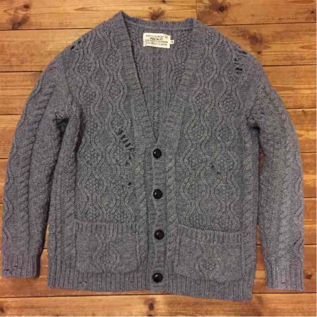 ピール＆リフト　アランカーディガン　ダメージ加工　SEXPISTOLS