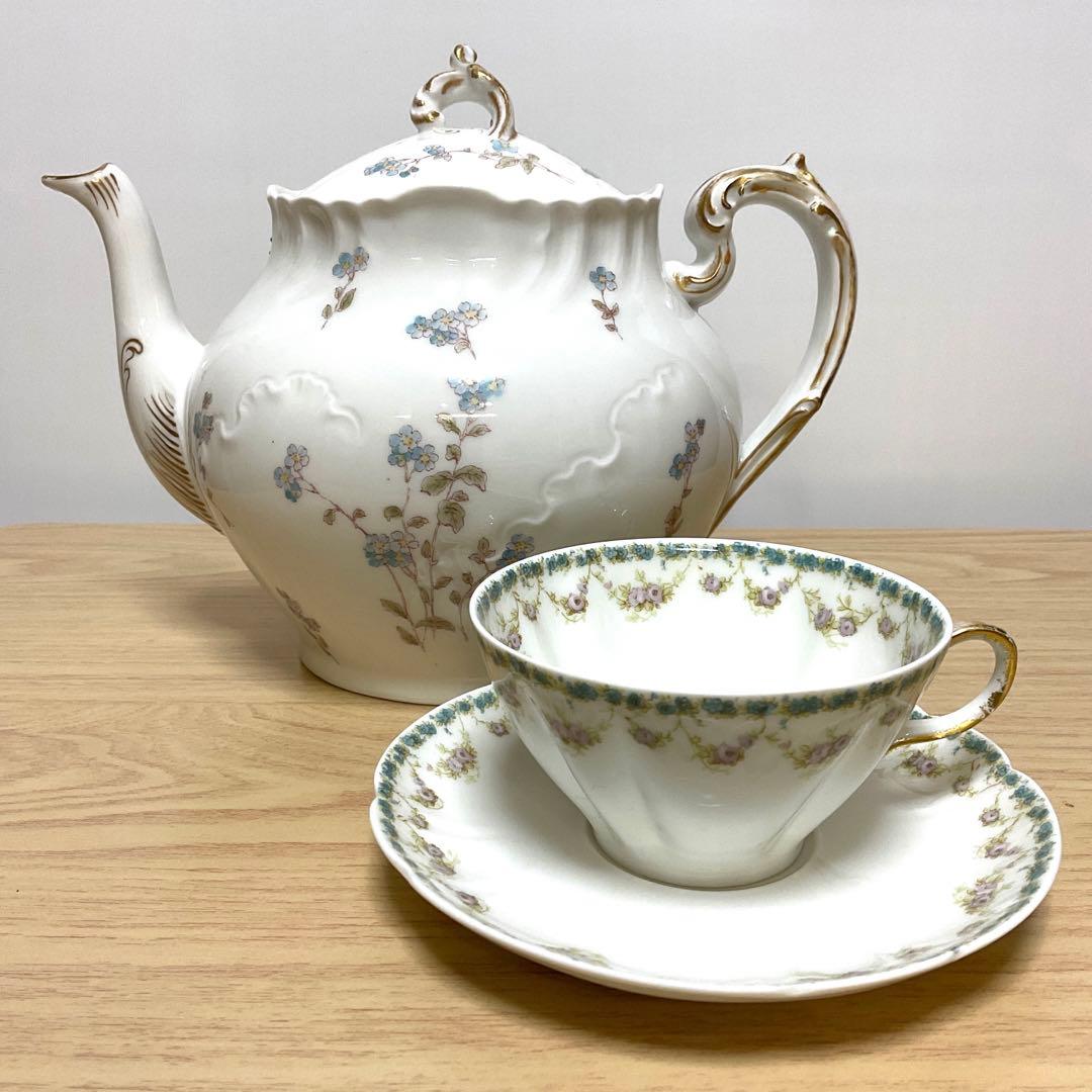 アビランド リモージュ　ティーポット　ケーキプレート　セット