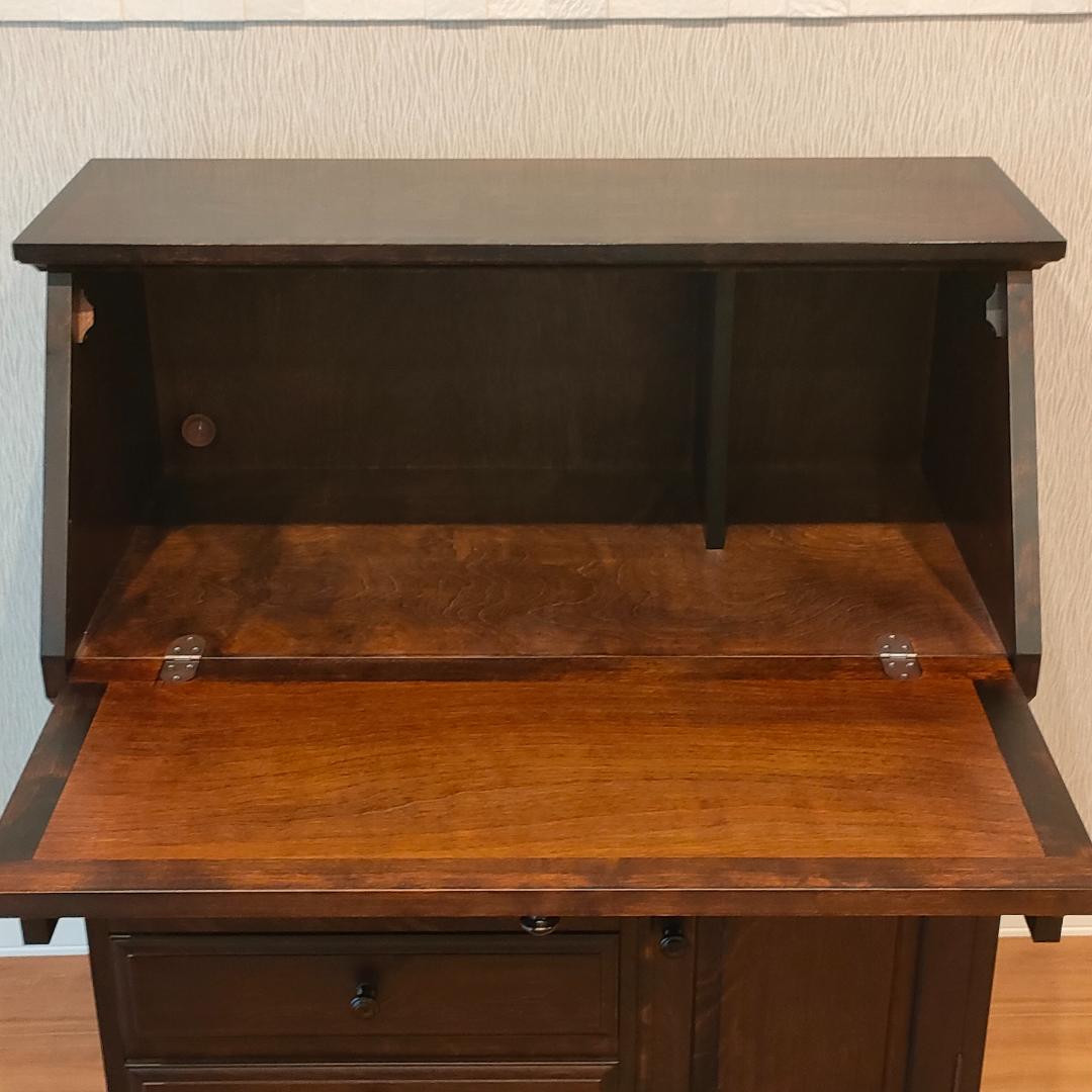 〈美品〉勇峰工芸　ライディングビュロー　デスク　樺材