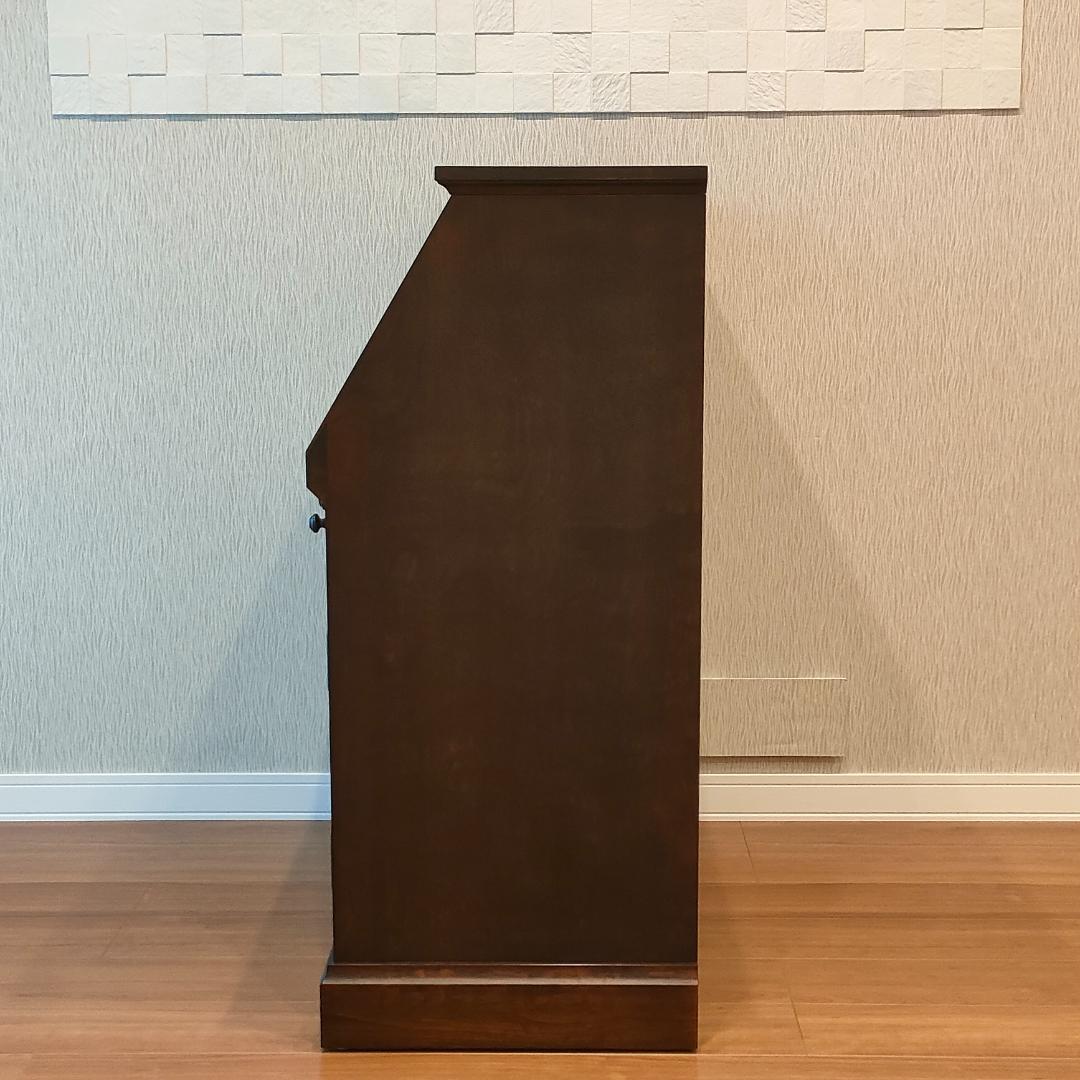 〈美品〉勇峰工芸　ライディングビュロー　デスク　樺材