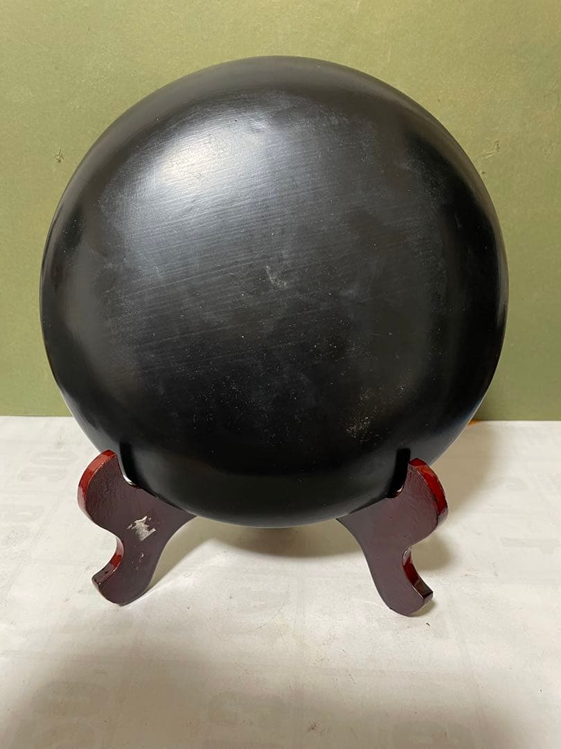 中国　剔紅　堆朱　雲龍文盤　飾皿　皿立付