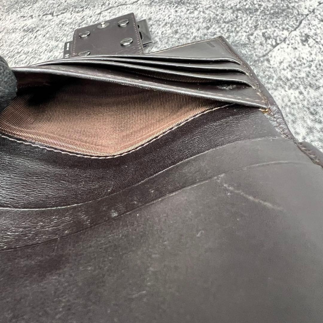 FENDI ズッカ柄 レザー×キャンバス 二つ折り財布 エフイズロゴ