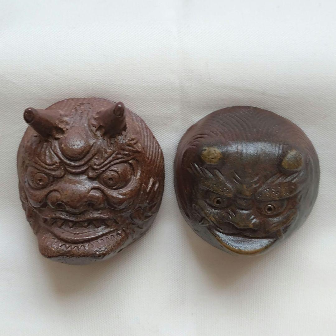 備前焼　木村玉舟　鬼面　ぐい呑み